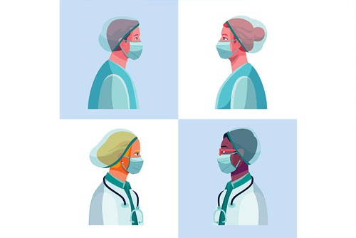 دانلود وکتور نیمرخ پرستار ویژه روز پرستار لایه باز